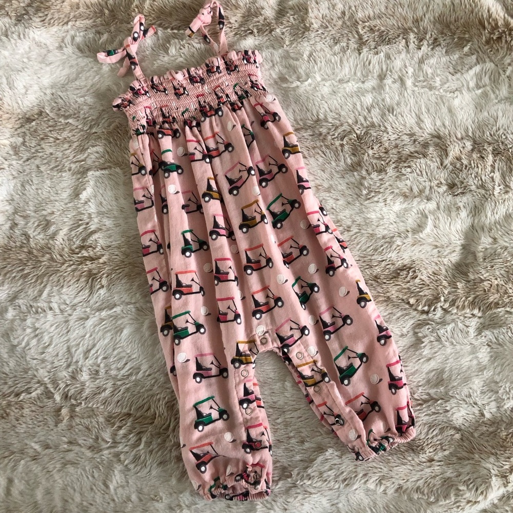 SIIX Kids Pink Golf Cart Print Jumpsuit